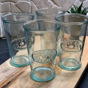 AMICI HOME | Set of 4 | 11 Oz | Recycled Green Glass “Fruits De Home” Glasses
